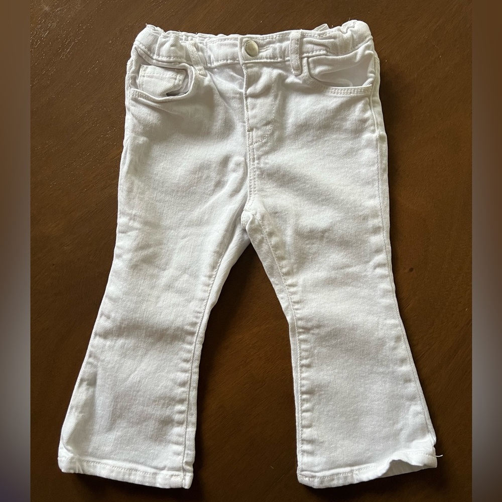 Zara White Denim Flare Jeans | Size 18-24 months